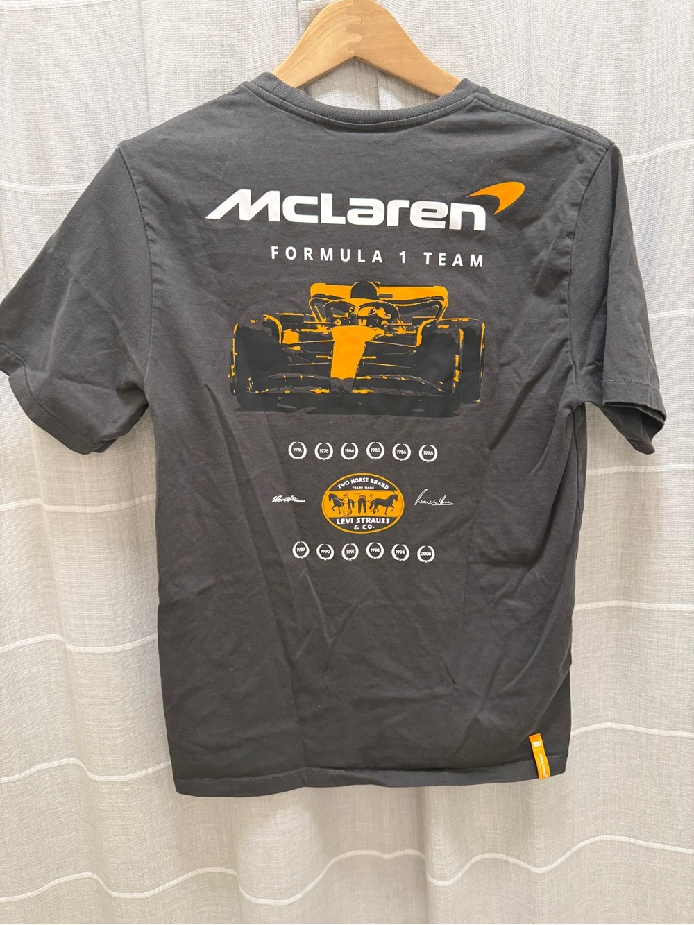 Levi's McLaren Short-Sleeve Tee in Charcoal with Orange Accents